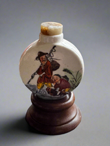 Father and Son - Porcelain Snuff Bottle - Hand Painted