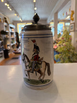 Antique German Hand-Painted Salt-Glazed Stoneware Stein - Circa 1915