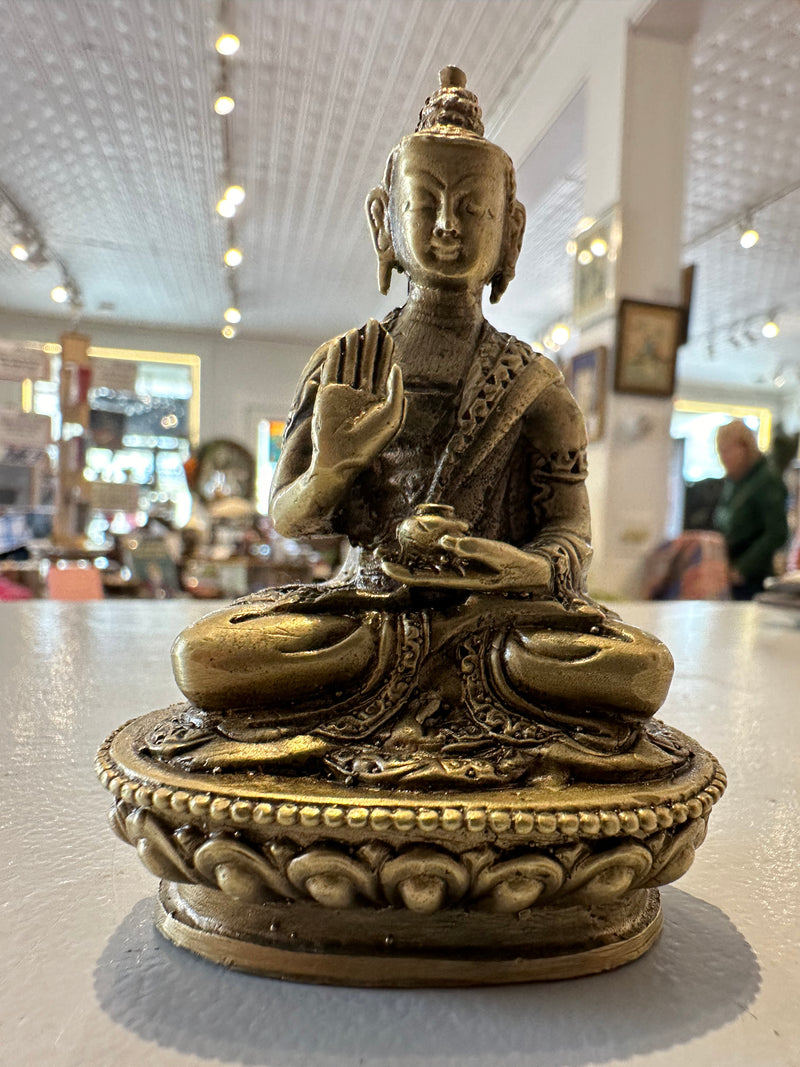 Brass Buddha in Abhaya Mudra