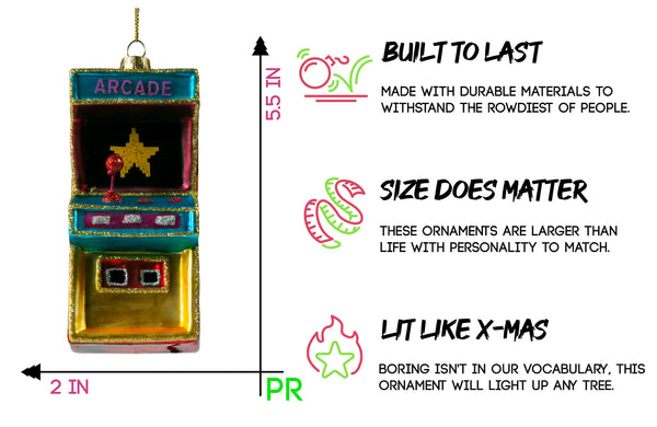Arcade Game Glass Ornament