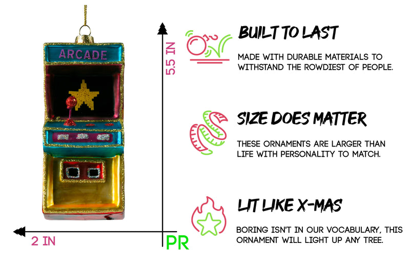 Arcade Game Glass Ornament