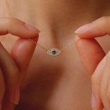 Protective Evil Eye Charm Necklace in Silver: 925 SILVER