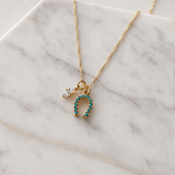 Opal and Turquoise Horseshoe Necklace