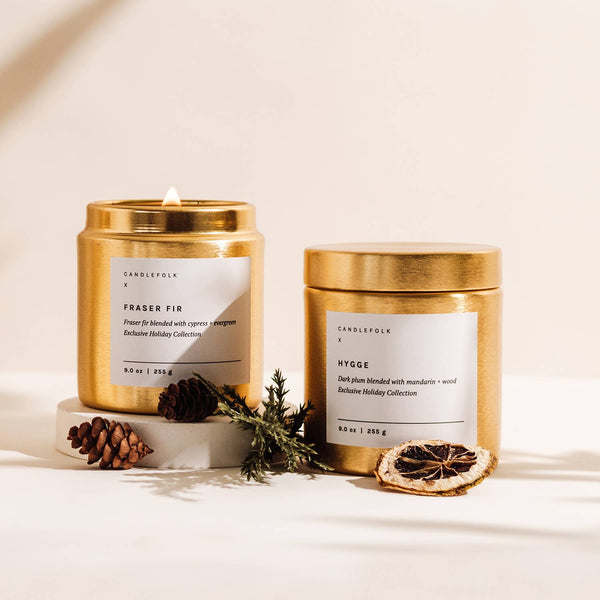 Fraser Fir Gold Candle