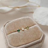 Emerald Dot Studs