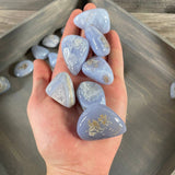 Blue Chalcedony Tumbled Stones – 1 LB Bulk for Crystal Shops