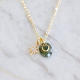 Inlay Star Necklace - Labradorite with Moss Agate 
