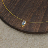 Elegant Oval Blue Topaz Birthstone Necklace