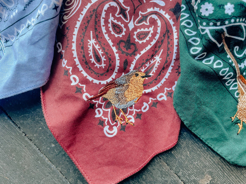 Hummingbird Bandana - Red
