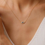 Protective Evil Eye Charm Necklace in Silver: 925 SILVER