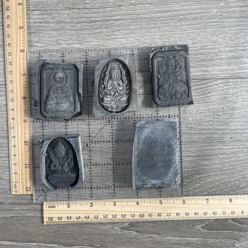 Obsidian Deity Carved Tile