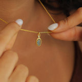 Vintage Oval Topaz Gemstone Pendant Necklace