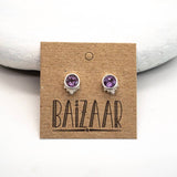 Moon Stud Earrings: Moonstone