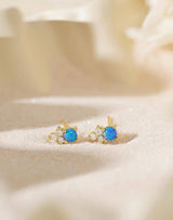 Tiny Blue Opal Studs for Effortless Everyday Style: 18K Gold