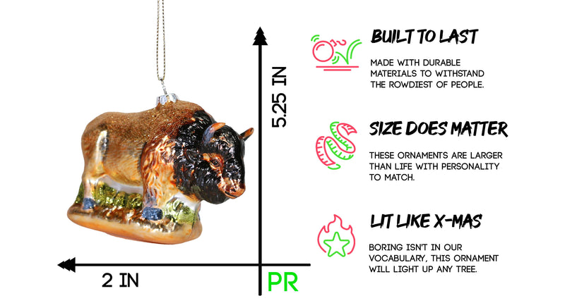 Bison Glass Ornament