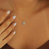 Elegant Oval Blue Topaz Birthstone Necklace