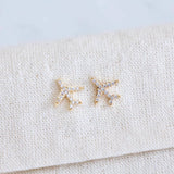 CZ Airplane Stud Earrings