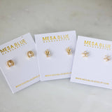 CZ Horseshoe Stud Earrings