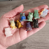 Gemstone Owl Figurine – Small Crystal Owl Decor : Tiger Eye