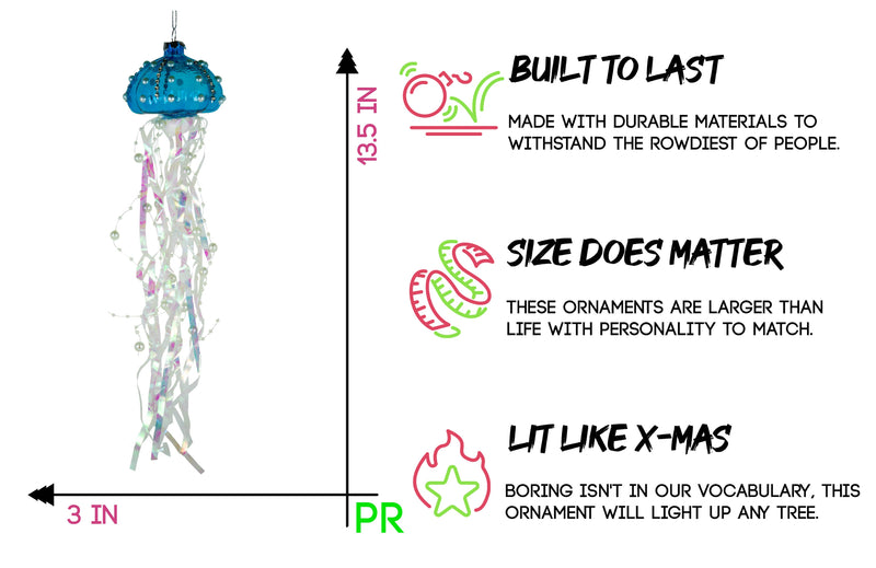 Jellyfish Glass Ornament
