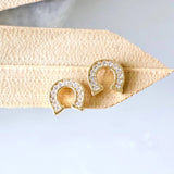 CZ Horseshoe Stud Earrings