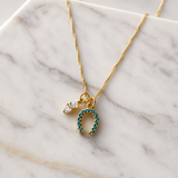 Opal and Turquoise Horseshoe Necklace