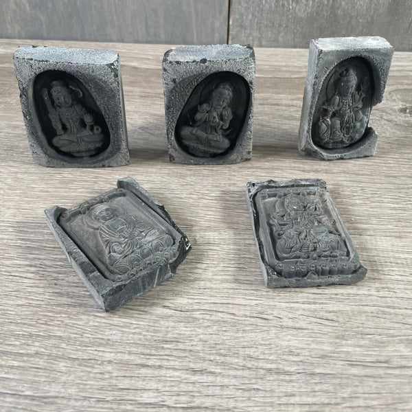 Obsidian Deity Carved Tile