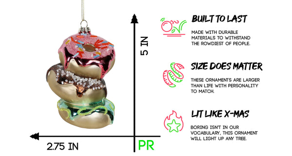 Donuts Glass Ornament