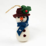 Snowman Nepali Felt Ornament