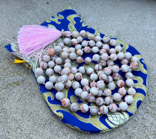 Red Jasper Stone Mala 108 Beads Hand-Knotted