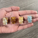 Gemstone Owl Figurine – Small Crystal Owl Decor : Tiger Eye