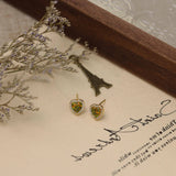 Handmade Colorful Vintage Opal Stud Earrings: Gold