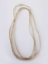 African Thread Beads: 1 / 28" strand / Silver-tone brass