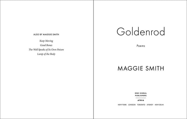 Goldenrod by Maggie Smith: Hardcover; 128 pages / English