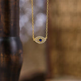 Protective Evil Eye Charm Necklace in Silver: 925 SILVER