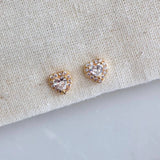 Zircon Heart Stud Earrings