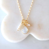 Moonstone and Pearl Toggle Necklace