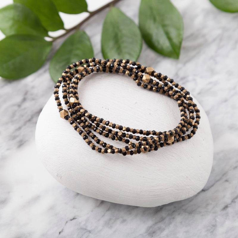 Beaded Wrap Bracelet Blue