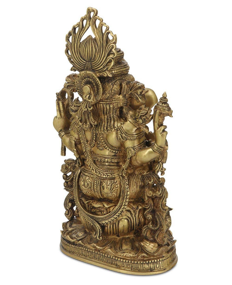 Brass Ganesh Statue, Intricate