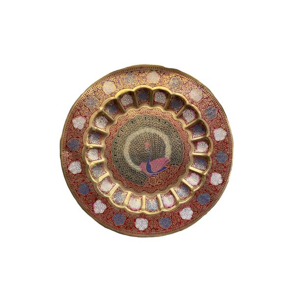 Small Brass Peacock Plate