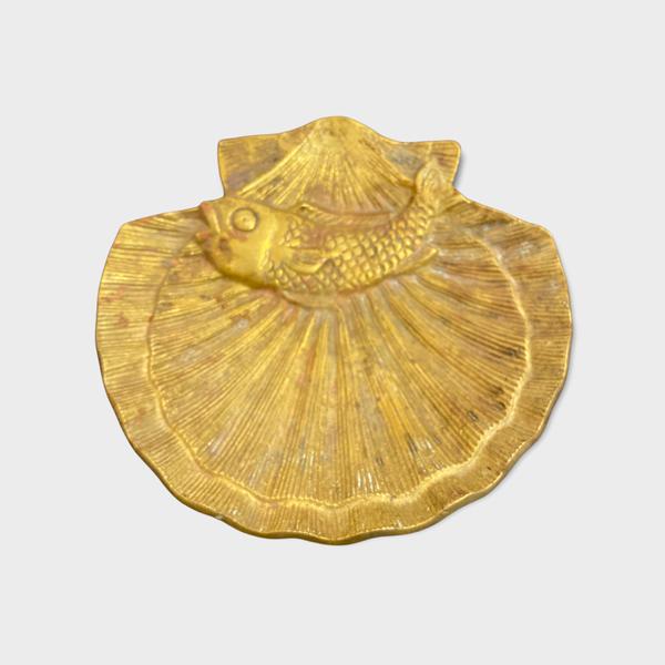 Brass Shell with Fish Dish