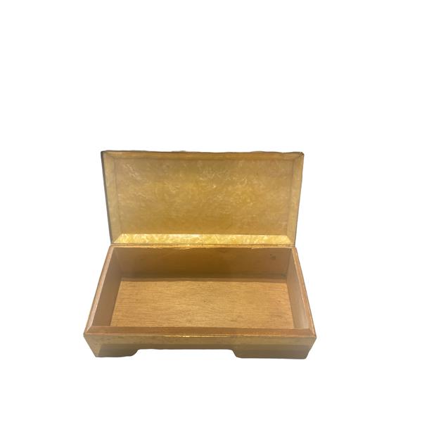 1950s - Lucite top - piano hinged brass box
