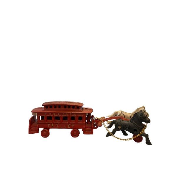 Cast Iron Trolley w/Horse Team