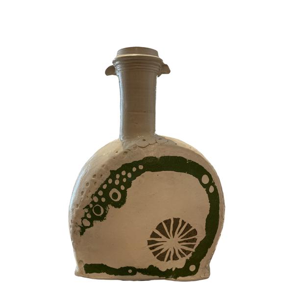 Large white/green pottery vase