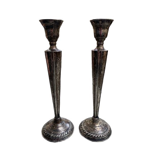 Weighted Silver-plated Candle Sticks