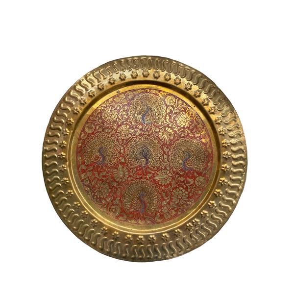 Peacock Party Brass Plate
