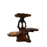 3 tiered hand-carved plant stand