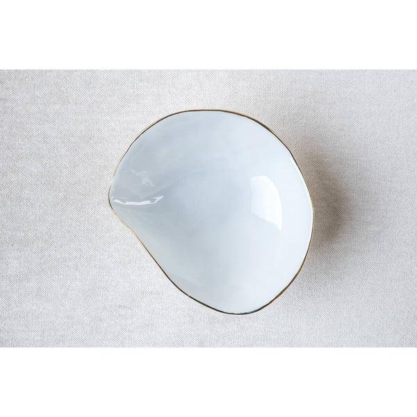 Indulge #2 Side Bowl -  White with Golden Rim