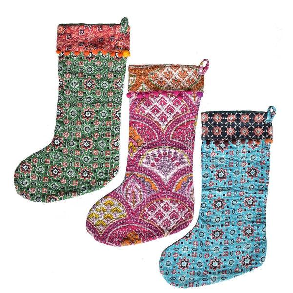 Kantha Stitched Stockings