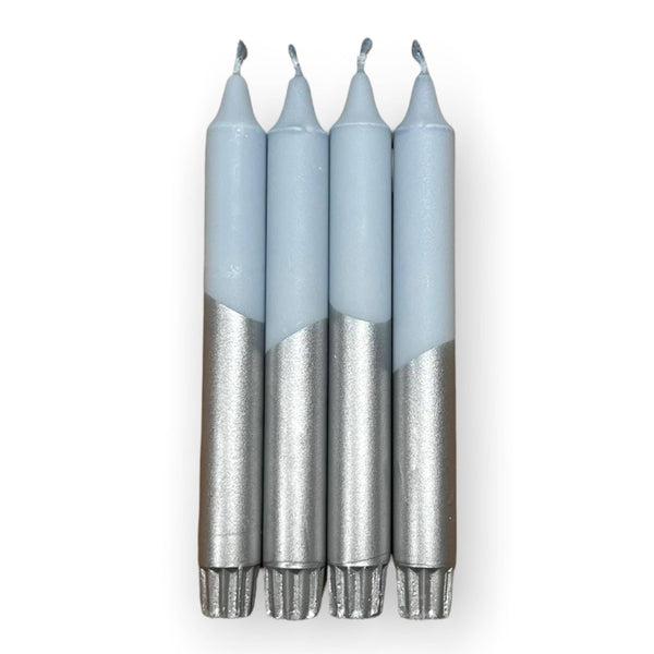 Metallic Candle - Silver & Blue